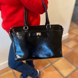 FABULOUS KATE SPADE SATCHEL! BLACK PATENT LEATHER HANDBAG